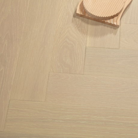 Vidar Design plancher d'ingénierie Chêne Blanc Américain Herringbone Wheat Berry 5 po. X 3/4 po. grade Sélect et meilleur (VD094)